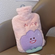 스마일하우스 보들보들한 휴대용 보온 물주머니, Nice-핑크