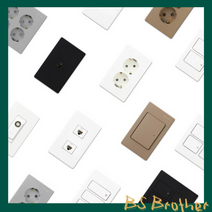 [BSB] 진흥전기 V시리즈 스위치 콘센트(화이트), 화이트, 50. 정사각 8P + 8P + CATV 2방