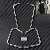 승마안장 말안장 오토바이 후면 안장 가방 브래킷 가드 바 키트 지원 바 세트 할리 투어링 cvo road electra glide 1997-2008 2014-2022, 블랙 크롬 97-08