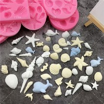 모양틀 입체 두꺼운 월병 diy lovely shell 불가사리 조가비 실리콘 초콜릿 금형 물고기 인어 꼬리 퐁당 케이크 도구 점토 수지 아트 금형 몰드 가정용 베이킹, 3845