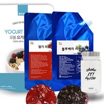 오붐 블루베리+딸기리플잼1kg+요거트파우더 오리지널1kg+보틀증정(500ml), 1개
