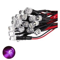 발광다이오드 LED 플랫형 와이어 3v 3파이 10개, (3V_3파이_플랫)_보라_10개