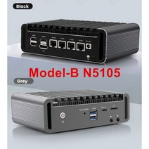 산업용컴퓨터 산업용PC 미니PC 산업용피씨 2023 새로운 4 인텔 i226 Nics 2.5G 소프트 라우터 11th 펜티엄 N6005 N5105 2 * NVMe DDR4 팬리스, No Ram No Storage_EU, ModelB Celeron N5105