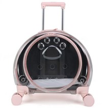 강아지 투명가방 견체공학 산책가방 눕눕백 애견 캐리어 이동 고양이, 고양이 9kg근 강아지 6kg 이내, 연핑크 반투명 배낭 불가 매트