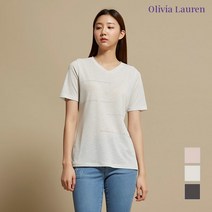 [올리비아로렌] 브이넥 핫픽스 티셔츠_VOBASWM3311
