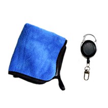 조일테크 골프공 타월 + 릴와이어, 파랑 + 회색(타월), 블랙(릴와이어), 9개입
