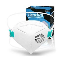 NIOSH 승인 N95 마스크 입자 호흡기 20개의 N95 안면 마스크 팩 개별 포장 유니버설 핏, 100 Pack - White
