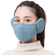하루연구소 방한 귀마개 남성 여성 넥워머 겨울 귀마개 귀덮개 마스크, 카뎃블루