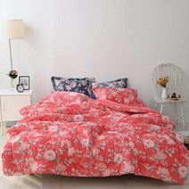 꽃무늬 극세사 돌침대 차렵패드세트 레드 꿀잠 사계절 모던심플 이불세트 감각적 포근함 세련된침구 이불
