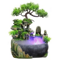 실내 분수대 폭포 조명과 분수 미니 탁상 물 테이블 가습기 LED Rockery 룸, UK Type