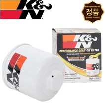 K&N HP-1008 GOLD 뛰어난 여과율 이물질99%차단 퍼포먼스 엔진 오일필터 기아 레이 가솔린 전모델, 1통