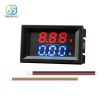테스터 검전기 M430 DC 0-100V 10A 50A 100A 디지털 전압계 전류계 듀얼 LED 디스플레이 전압 검출기 전류 전력계 패널 앰프 볼트 게이지 155974, 10A Red Blue