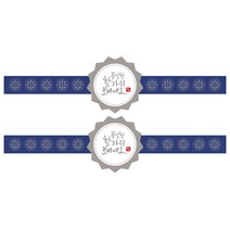 [더위치]풍성한 한가위 파란 띠지 50장 100매 추석 전통 문양 과일포장 청과물포장