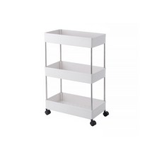 똑소녀 주방 냉장고 틈새수납장 세탁실 틈새장 이동식 트롤리, 확장형, 3단