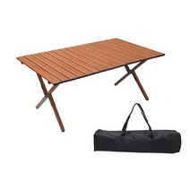 크크라이프 접이식 계란말이 캠핑 롤 테이블, 다크 우드