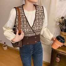 겨울옷 통통 동생 최애 날씬해 보이는 루즈핏 빅사이즈 여성 니트 조끼 세트