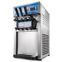 소프트 아이스크림 제조기 슬러시 만드는 기계 눈꽃빙수 메이커 자동 제빙기 상업 전기 18lh 3 맛 달콤한 콘 220v 1200w, 은, 배송비