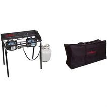 캠핑 스토브 투 버너 트윈 캠프셰프 30000BTU, Cooking Stove + Bag