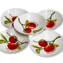 일음쇼핑^^m철기아트 홍시 도자기 찬기 (중) 16cm 5개 반찬기 찬그릇 접시 원형 찬접시 음식일medi^^, ab^^선택없는