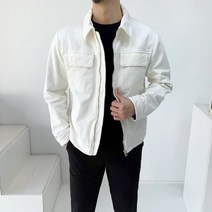 봄 가을 투포켓 워싱 면 트러커 자켓