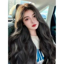 모발 볼륨 리얼 헤어 웨이브 긴 곱슬머리 정수리 U자형 무봉제, 상세 페이지 참고, 린넨 라이트 브라운 60cm + 관리도구