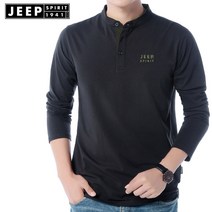 지프 스피릿 남성 티셔츠 긴소매 긴팔 면 티셔츠 봄과 가을 2022 새로운 솔리드 컬러 코튼 얇은 V-넥 남성 롱 슬리브 티셔츠 남성 305001