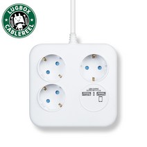 큐브사각블루 2포트 USB 3구 220V 멀티코드 탭 선정리, 1, 1
