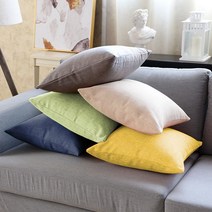 공유 심플 린넨 소파 쿠션, 올리브