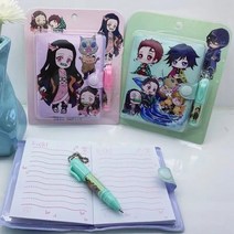 애니메이션 악마 슬레이어 키메츠 노 야이바 카마도 탄지로 네즈코 노트북 일기 의제 메모장 학교 어린이 문구 선물, 02. B Random 1Pcs