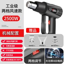 다용도 전기 열풍기 공구 휴대용 온도조절 힛툴 드라이기 히팅건 소형 가열 고온 차량용, 2500W (2단 온도조절) + 노즐 3종
