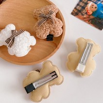 헤어액세서리 곰돌이 리본 클립 머리핀 머리핀-72394EA