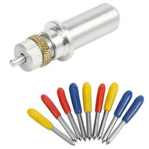 JFBL-핫 2 개 텅스텐 강철 조각 커팅 플로터 블레이드 홀더 18 30/45/60 도 비닐 커터 23x2mm, 01 Multicolor