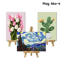 DIY 명화그리기 10x15 세트 해바라기 풍경화 푸른사과 동물병풍 유화그림, 10x15 평화의 에펠탑 (AX292)