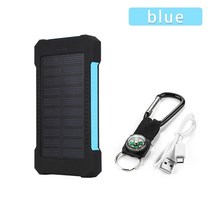 태양광 보조배터리 대용량 30000mah solar power bank 캠핑 필수품, 푸른