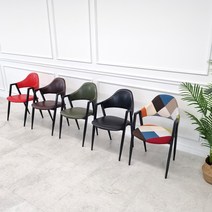 모던앤데코 철재비올렛 카페의자, 진밤, 1개