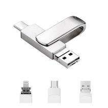 Kcwen 핸드폰 외장메모리 OTG 아이폰 USB 메모리 3in1, 32GB