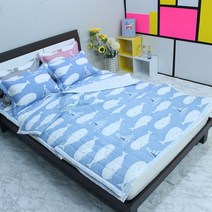 시어서커 여름이불 고래, 블루