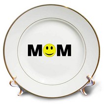 3dRose cp_204835_1 Print of Mom with Smiley Face for O-Porcelain Plate 8”, 1