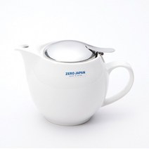 제로재팬 도자기 라운드 티포트 450ml 화이트 차포트