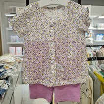 아가방[동아쇼핑점] 여름이월 무형광 신생아 여자아기 실내복 자갸드내의 쫄바지 오~ 보기만해도 시원할것같은 얇고 부드러운 잔잔꽃망울 반소매 반바지 꽃길만걸어 반소매내의