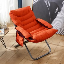 ZY 접이식 의자 가정용 등받이 의자, [업그레이드 8도 면 두께 추가] 3단 -  의자, 오렌지색