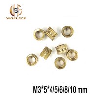 팝너트건 50 pcs 기계 너트 m3 * 5*4/5/6/8/10mm od 5mm 황동 구리 삽입 임베디드 널링 사출 성형, [05] M3X5X10 OD 5mm