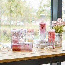 BUyuS물병 플라워 텀블러 6컬러 340ml 핑크블라썸굿딜 브이숍, 뭉게벚꽃(C4)