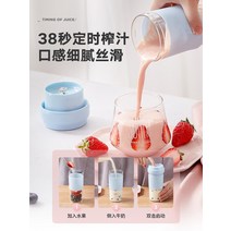 가정용 미니 얼음 제빙기 휴대용 캠핑 사무실 Rongshida Juicing 컵 과일 작은 Juicer 다기능 충전 동적 튀김 주스, [08] 블루 업그레이드