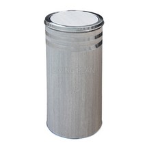 칼라뱅뱅이형 스텐휴지통 50L 컬러 휴지통 뱅뱅이쓰레기통, 아이보리E