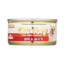 캣토리 고양이 프리미엄 참치+닭고기 캔 간식 80g