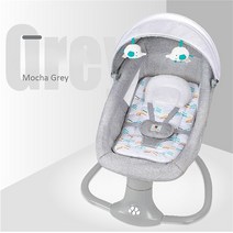 음악 원격 제어와 흔들 의자 아기 침대 전기 스윙 안락 신생아 다기능 요람, 2. grey