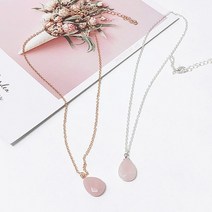 LO9823 분홍이슬 원석 목걸이