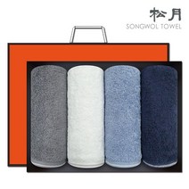 송월타월 솔리드뱀부얀혼방사 190g 4장 완포장 선물세트, 아이보리4장
