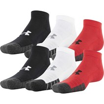 언더아머 성인용 퍼포먼스 테크 로우 컷 양말 (3개 및 6개 팩), 6, Red Assorted (6-pairs)